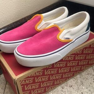 suede multicolored vans